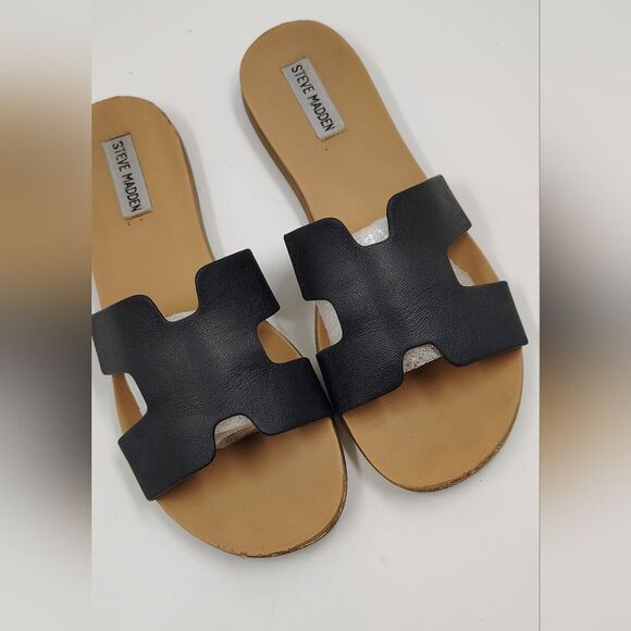 Steve Madden Black Women's Sandals Shoes Sz 9 - Picture 5 of 15